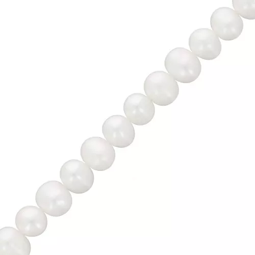 Perles d'eau douce baroques irrégulières 8x7 mm - Grade A  Blanc x38cm
