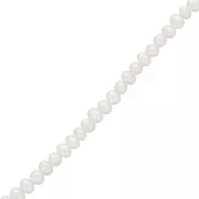 Perles d'eau douce rondes aplaties irrégulières 3x2.5 mm - Grade AA+  Blanc x38cm