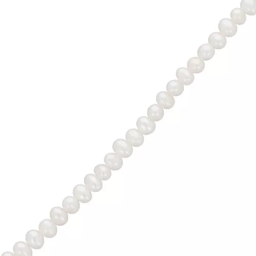 Perles d'eau douce rondes aplaties irrégulières 3x2.5 mm - Grade AA+ Blanc x38cm