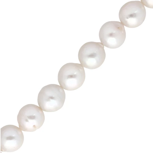 Perles d'eau douce nucleus rondes irrégulières 10 mm - Grade AA+  Blanc x39cm