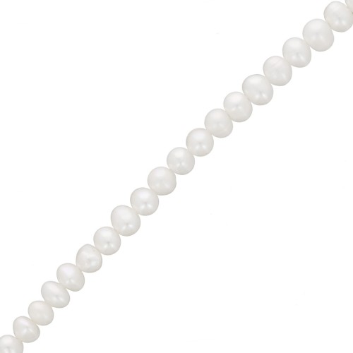 Perles d'eau douce ovales irrégulières 4.5x3.5 mm - Grade AA- Blanc x37cm