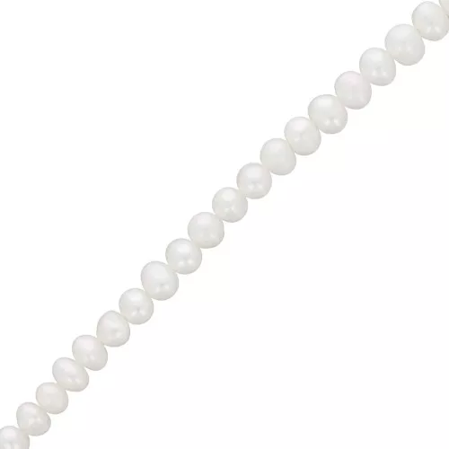 Perles d'eau douce ovales irrégulières 4.5x3.5 mm - Grade AA-  Blanc x37cm