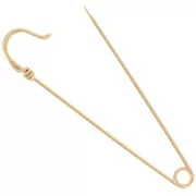 Broche épingle à nourrice - épingle à kilt 61 mm - Doré à l'or fin x1