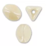 Perles en verre tchèque Pinch Beads 5x3 mm Chalkwhite Luster Champagne x50