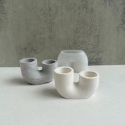 Moule silicone pour réaliser un bougeoir forme U asymétrique 7x10 cm x1|raw }}