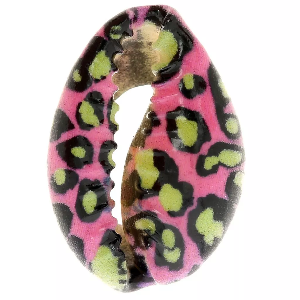 Coquillage Cauri 18-23 mm imprimé motif léopard Vert clair - Rose bonbon -  Noir x1 - Perles \u0026 Co, image size:1024x1024