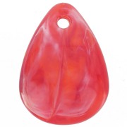 Sequins pétales de fleurs incurvés 17 mm en acrylique - Marbré Rouge - Blanc x15