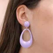 Cabochon rond en acrylique opaque 14 mm - Lilas x1