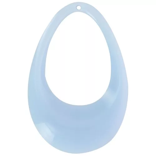 Pendentif goutte évidé en acrylique opaque 45x30 mm - Bleu ciel x1