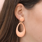 Pendentif goutte évidé en acrylique opaque 45x30 mm - Jaune pâle x1