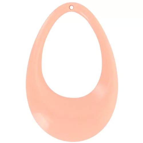 Pendentif goutte évidé en acrylique opaque 45x30 mm - Pêche x1