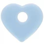 Pendentif coeur en acrylique opaque 27x30 mm - Bleu ciel x1