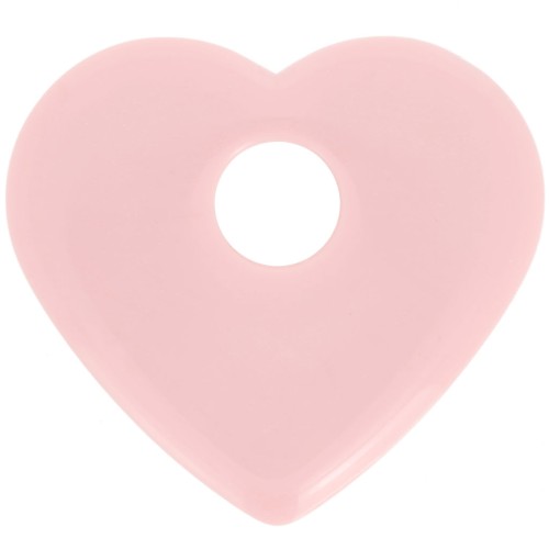 Pendentif coeur en acrylique opaque 27x30 mm - Rose clair x1