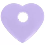 Pendentif coeur en acrylique opaque 27x30 mm - Lilas x1