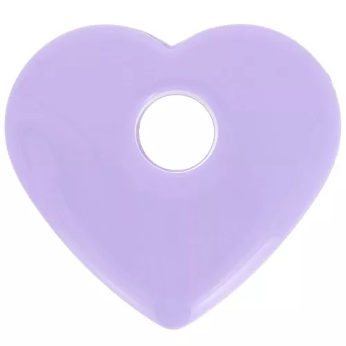 Pendentif coeur en acrylique opaque 27x30 mm - Lilas x1