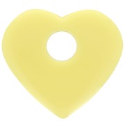 Pendentif coeur en acrylique opaque 27x30 mm - Jaune pâle x1
