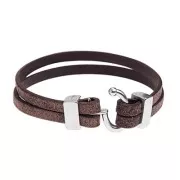 Fermoir crochet 17.5x20 mm pour lacet 5 mm - Bronze x1