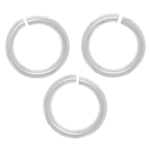 Anneaux ouverts 8x1.2 mm - Plaqué Argent x10