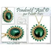 Cabochon rond en verre par Puca® 25 mm - Caribbean Blue Metallic Mat x1