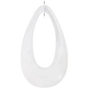 Pendentif goutte évidé 45x25.5 mm en acrylique - Marbré Transparent - Blanc x1|raw }}