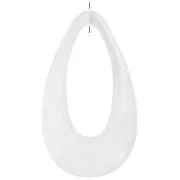 Pendentif goutte évidé 45x25.5 mm en acrylique - Marbré Transparent - Blanc x1
