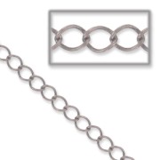 Chaîne maille rombo 4 mm argenté vieilli x1m