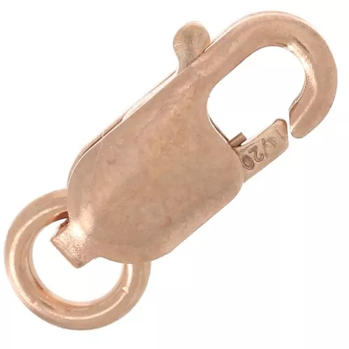Fermoir mousqueton allongé 8 mm Rose Gold filled (or laminé) x1