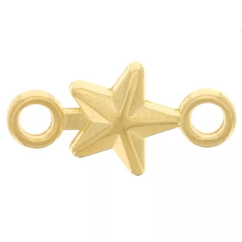 Intercalaires étoile 14x7 mm - Doré à l'or fin x4