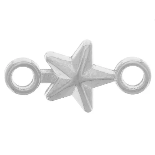 Intercalaires étoile 14x7 mm - Placage Argent fin vieilli x4