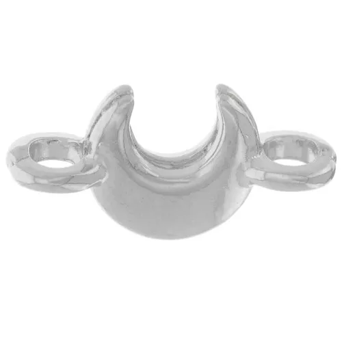 Intercalaires lune 14x7 mm - Placage Argent fin vieilli  x5