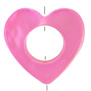 Perle coeur évidé 18 mm - Coquillage teinté -  Rose irisé x1|raw }}
