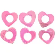 Perle coeur évidé 18 mm - Coquillage teinté - Rose irisé x1