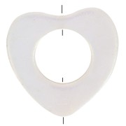 Perle coeur évidé 18 mm - Coquillage -  Blanc irisé x1|raw }}