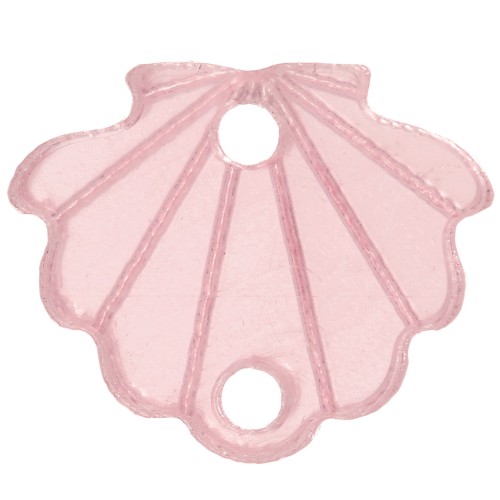 Intercalaire coquillage en plexiglas 11.5x14 mm - Rose clair x1