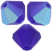 Perles toupies Preciosa - Rondelle Bead 6 mm - Cobalt Blue AB Matt x12
