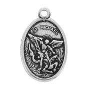 Médaille résine époxy Saint 25 mm turquoise  x1