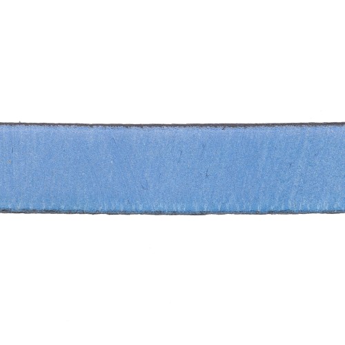 Lacet cuir 10 mm Bleu métallisé x30cm