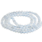 Perles rondes facettées 3.5 mm en pierre gemme - Blue Lace Agate x38cm