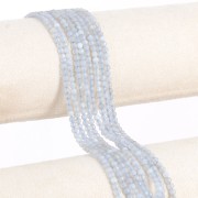 Perles  rondes facettées 3.5 mm en pierre gemme  - Blue Lace Agate x38cm