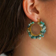 Perles rondes facettées 3.5 mm en pierre gemme - Blue Lace Agate x38cm