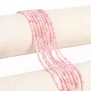 Perles  rondes facettées 3 mm en pierre gemme  - Opale rose x38cm