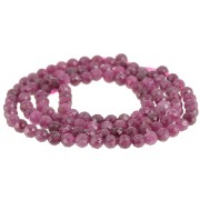 Perles rondes facettées 3.5 mm en pierre gemme - Imitation Rubis x38cm