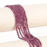 Perles rondes facettées 3.5 mm en pierre gemme - Imitation Rubis x38cm