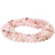 Perles rondes facettées 4 mm pierre gemme - Opale rose x38cm|raw }}