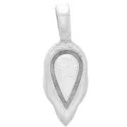 Attache pendentif à coller 18x6 mm - forme feuille - Argent 925 x1