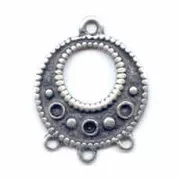 Intercalaires/Créoles 3 rangs argenté vieilli 21 mm x2