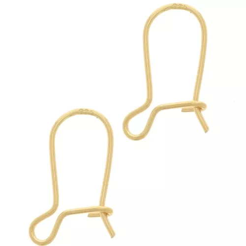 Boucles d'oreilles crochets dormeuses 13 mm - Argent 925 Doré à l'or fin x4