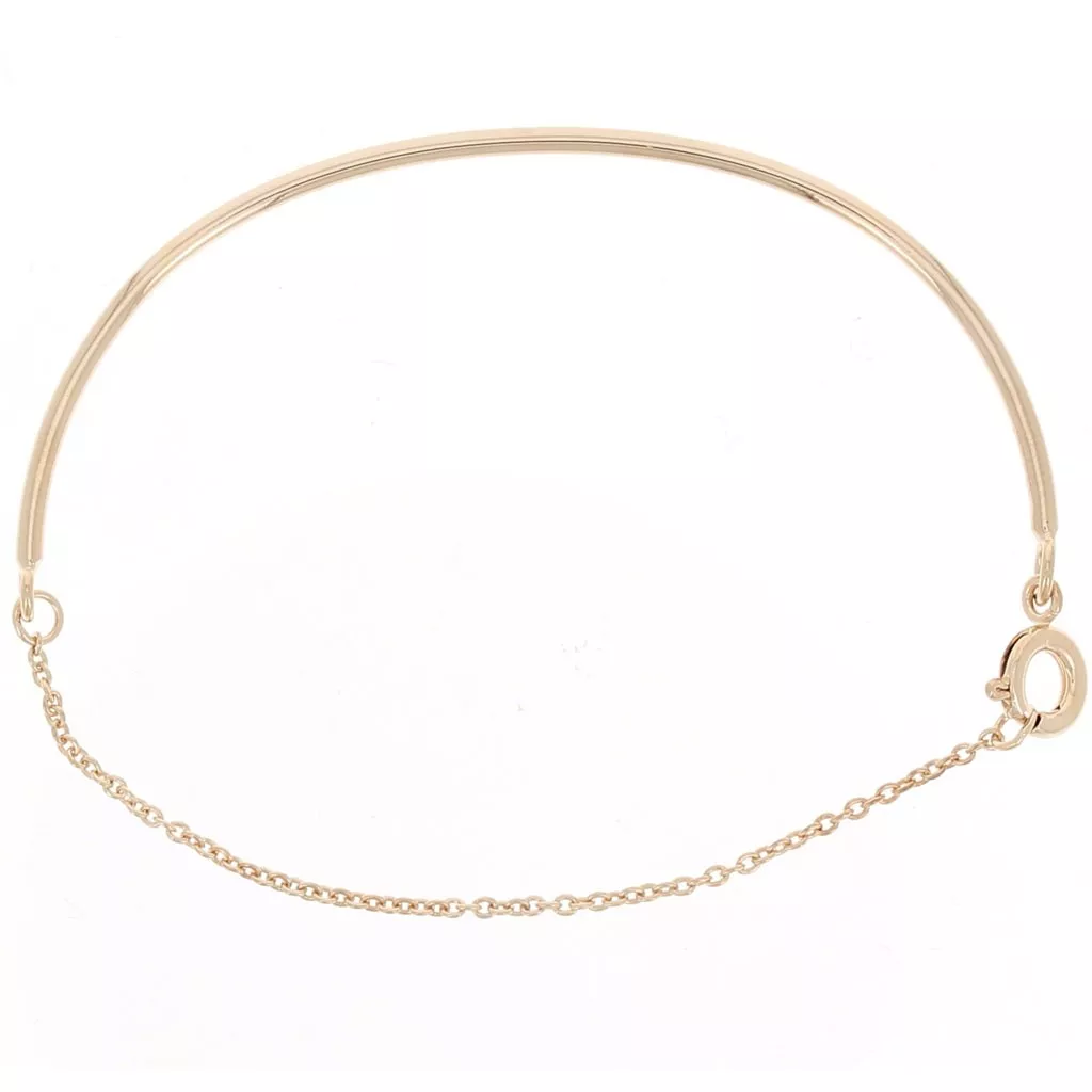Bracelet demi jonc 54mm avec chainette pour petit poignet Plaqué