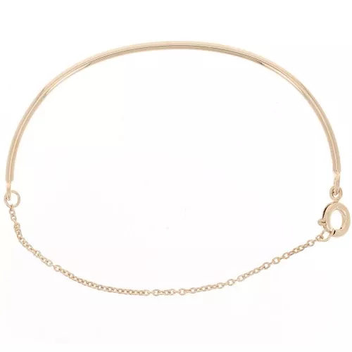 Bracelet demi jonc 54mm avec chainette pour petit poignet - Plaqué Or 3 microns x1