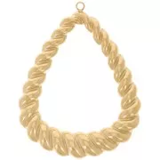 Pendentifs gouttes effet torsadé 41x32 mm - Acier inoxydable 316L Doré x2